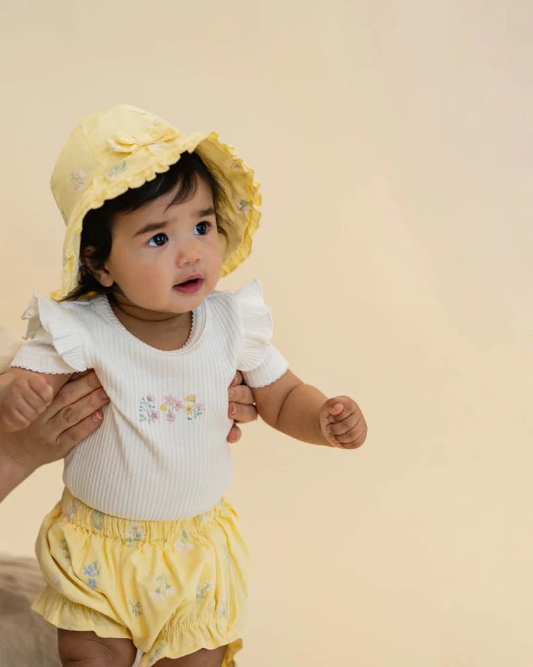 Bonnie Organic Embroidered Bodysuit - Aster & Ruby