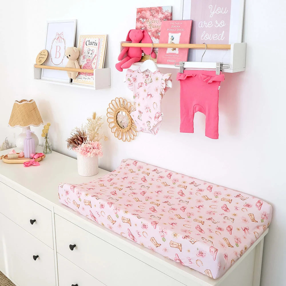 Boots & Bows Organic Bassinet Sheet / Change Pad Cover