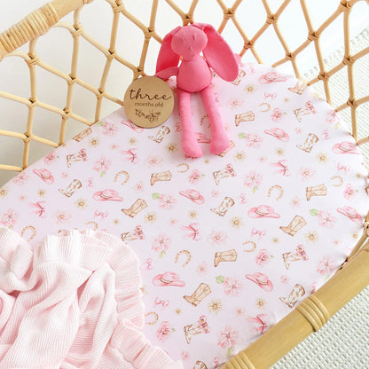 Boots & Bows Organic Bassinet Sheet / Change Pad Cover