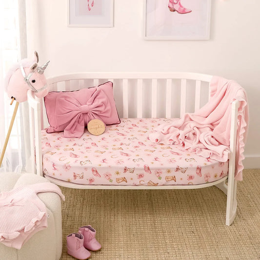 Boots & Bows Organic Fitted Cot Sheet