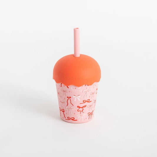 Bows Mini Smoothie Cup & Straw 200ml - Aster & Ruby
