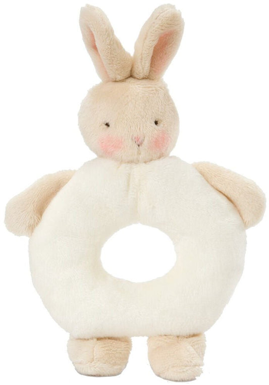Bunnies by the Bay Bunny Ring Rattle - White (18cm) - Aster & Ruby