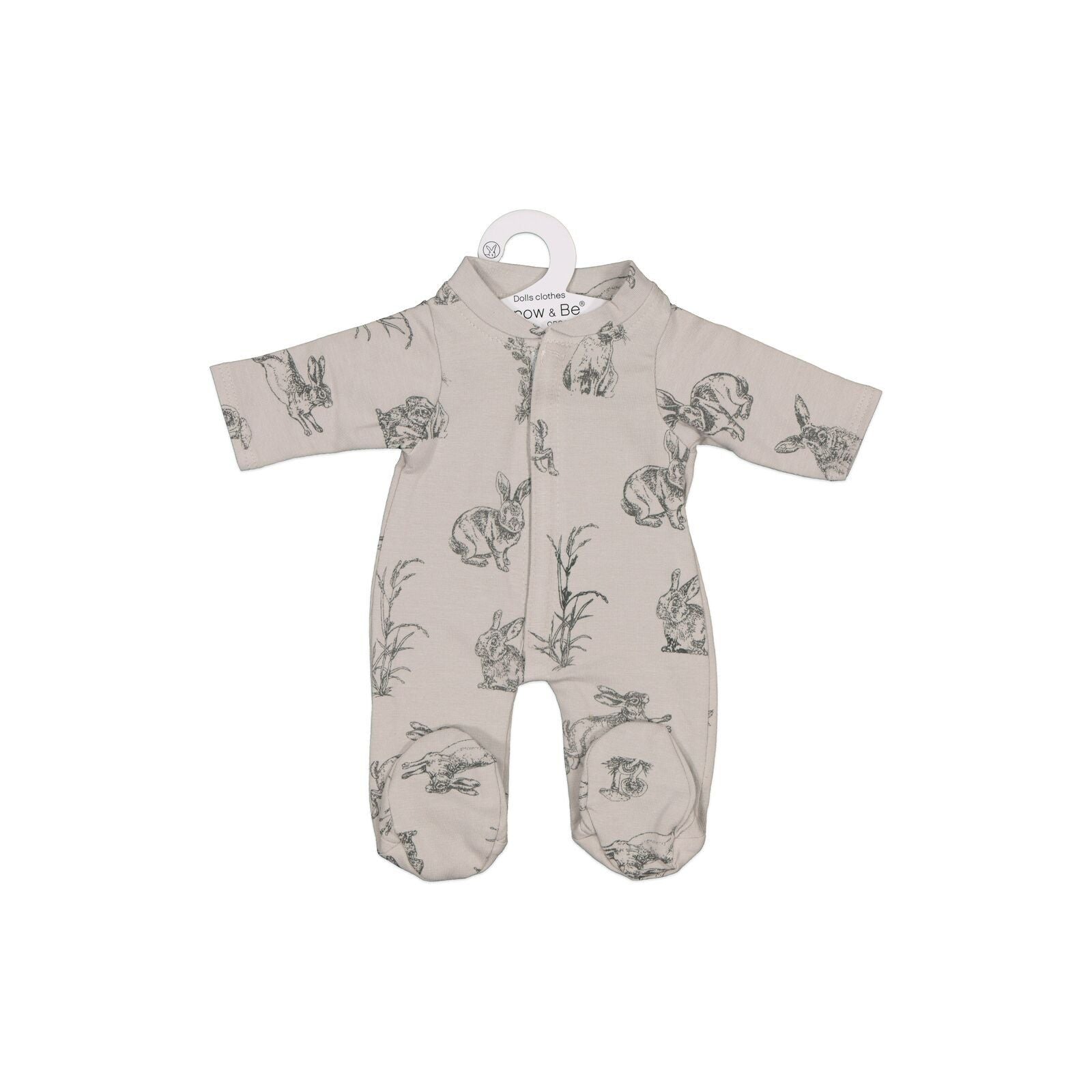 Burrow & Be Doll Sleepsuit Grey Burrowers-Aster & Ruby