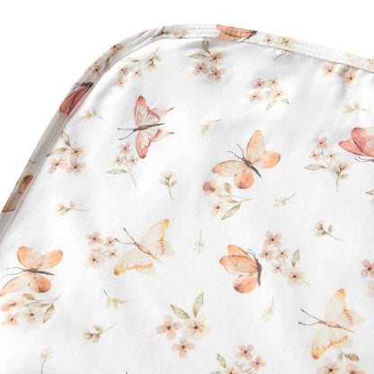 Butterfly Organic Jersey Wrap & Topknot Set - Aster & Ruby