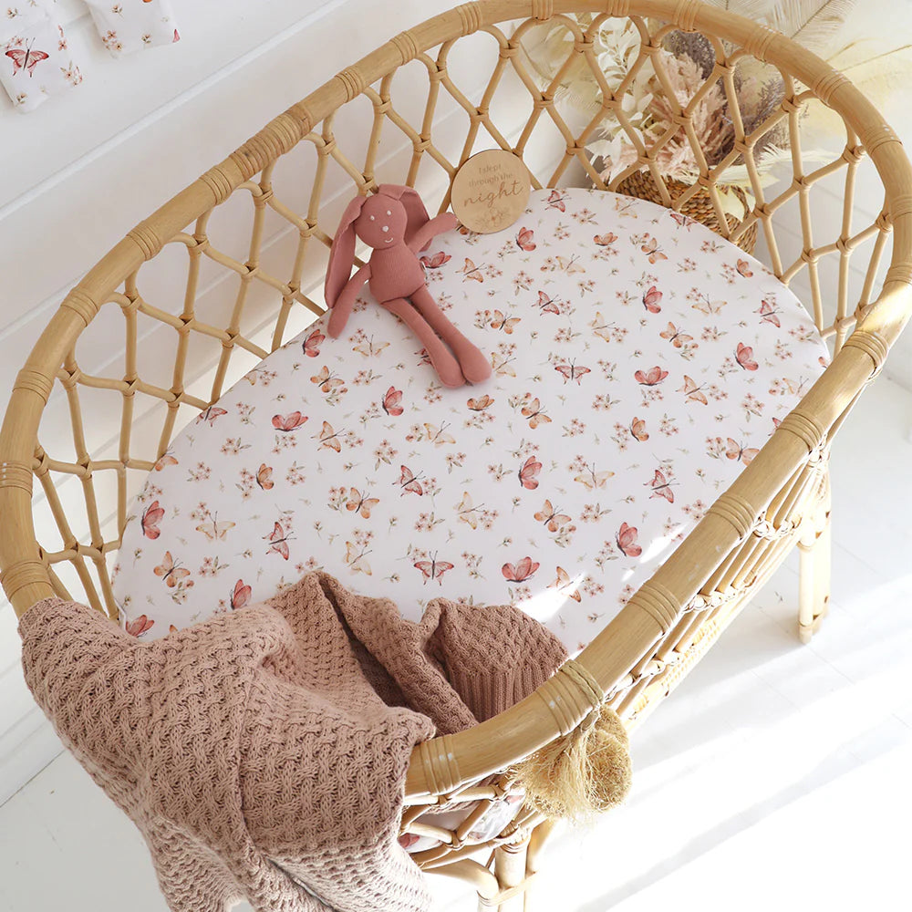 Butterfly Organic Bassinet Sheet / Change Pad Cover