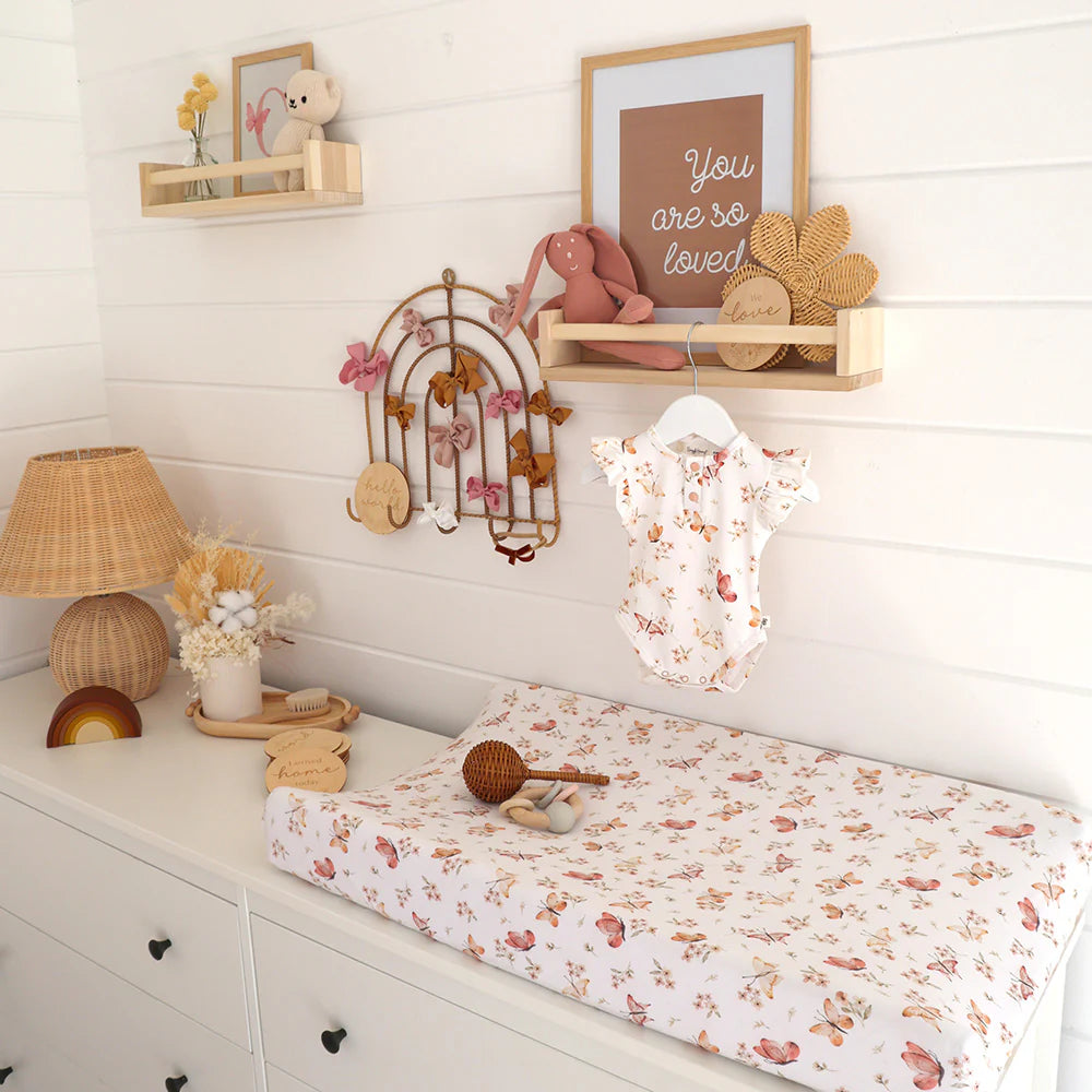 Butterfly Organic Bassinet Sheet / Change Pad Cover