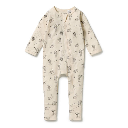 Whispering Willows Organic Zipsuit with Feet