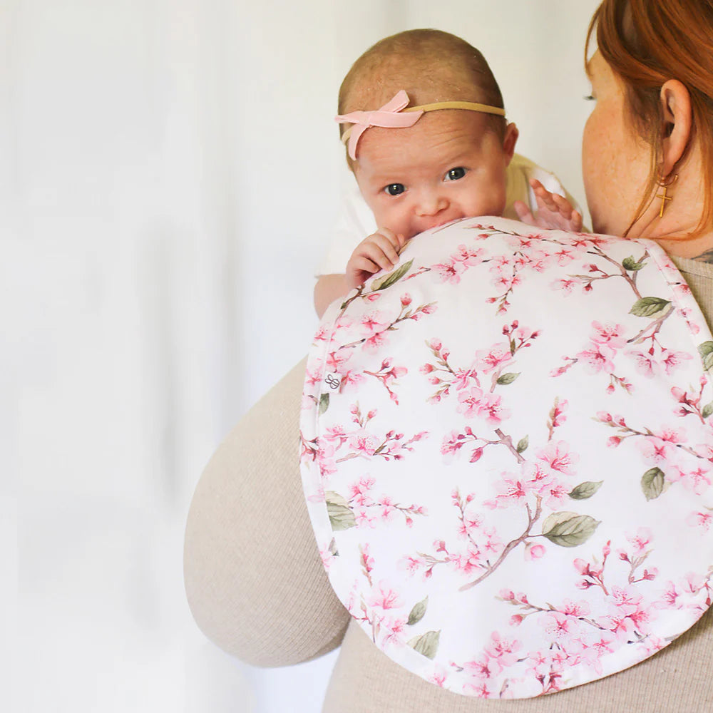 Cherry Blossom Organic Cotton Burp Cloth
