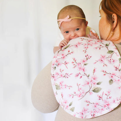 Cherry Blossom Organic Cotton Burp Cloth