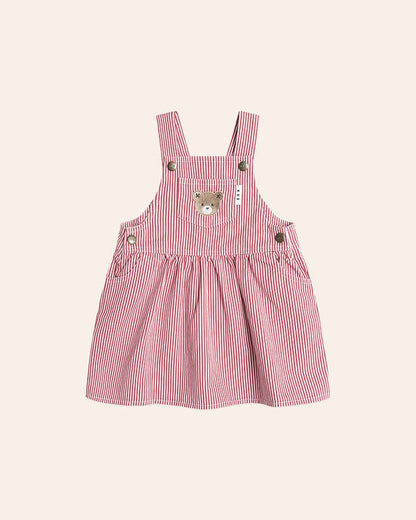 Chill Red Stripe Pinafore Dress - Aster & Ruby
