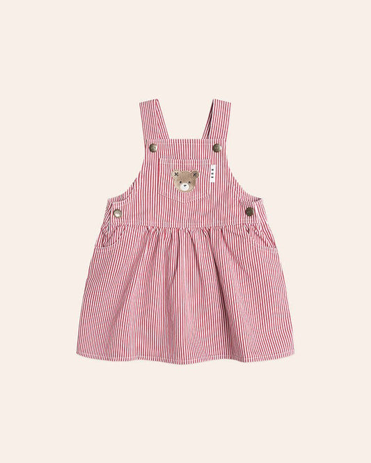 Chill Red Stripe Pinafore Dress - Aster & Ruby