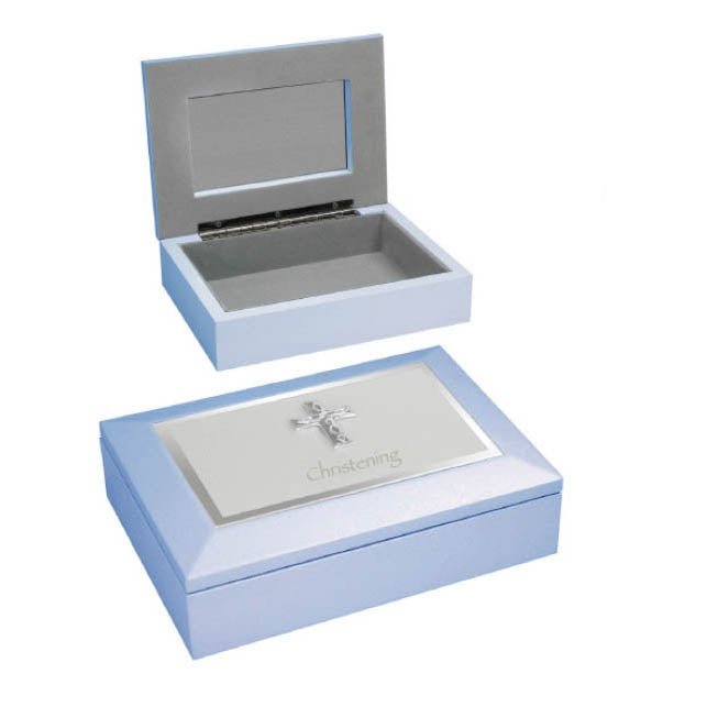 Christening Memory Box Blue-Aster & Ruby