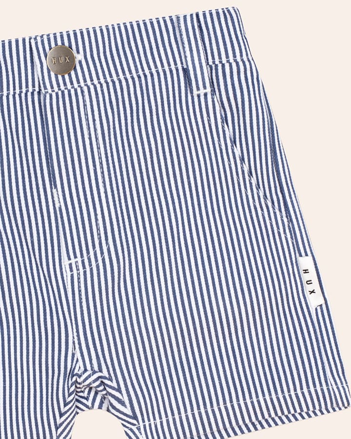 Classic Stripe Short Overalls - Aster & Ruby