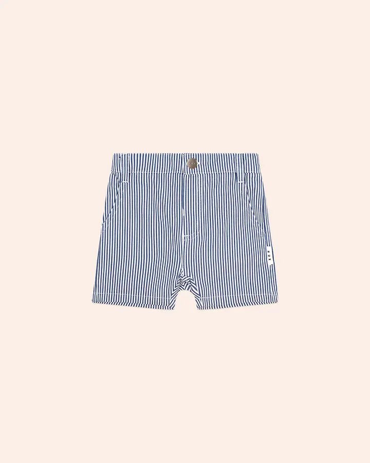 Classic Stripe Short Overalls - Aster & Ruby