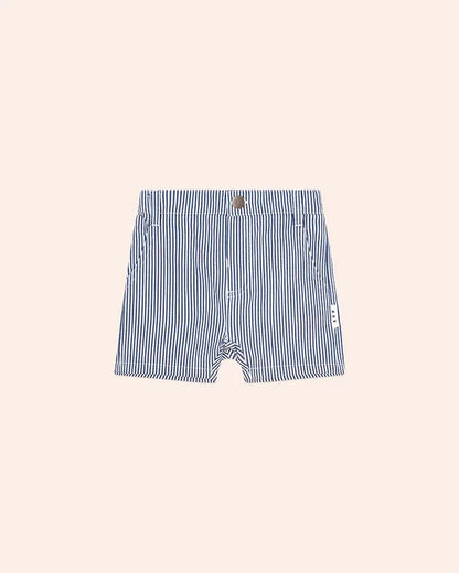 Classic Stripe Short Overalls - Aster & Ruby