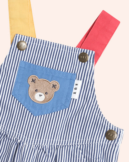 Classic Stripe Short Overalls - Aster & Ruby