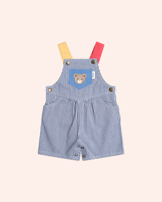 Classic Stripe Short Overalls - Aster & Ruby