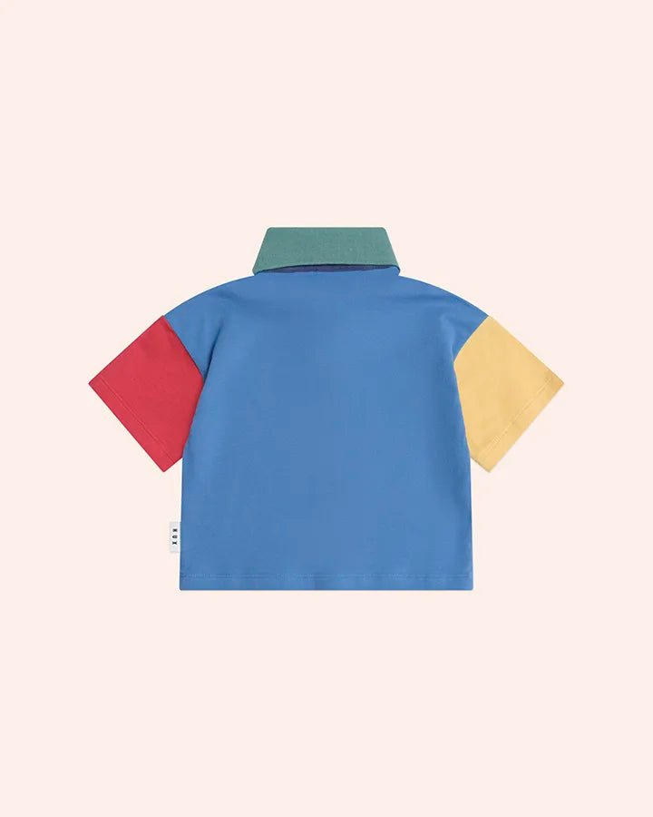Colour Block Boxy Polo Tee - Aster & Ruby