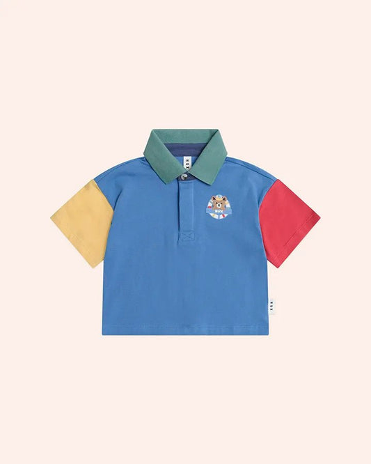 Colour Block Boxy Polo Tee - Aster & Ruby