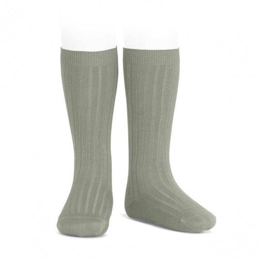 Condor Ribbed Knee High Socks Green Lake-Aster & Ruby