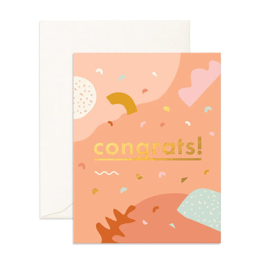 Congrats Abstract Greeting Card - Aster & Ruby