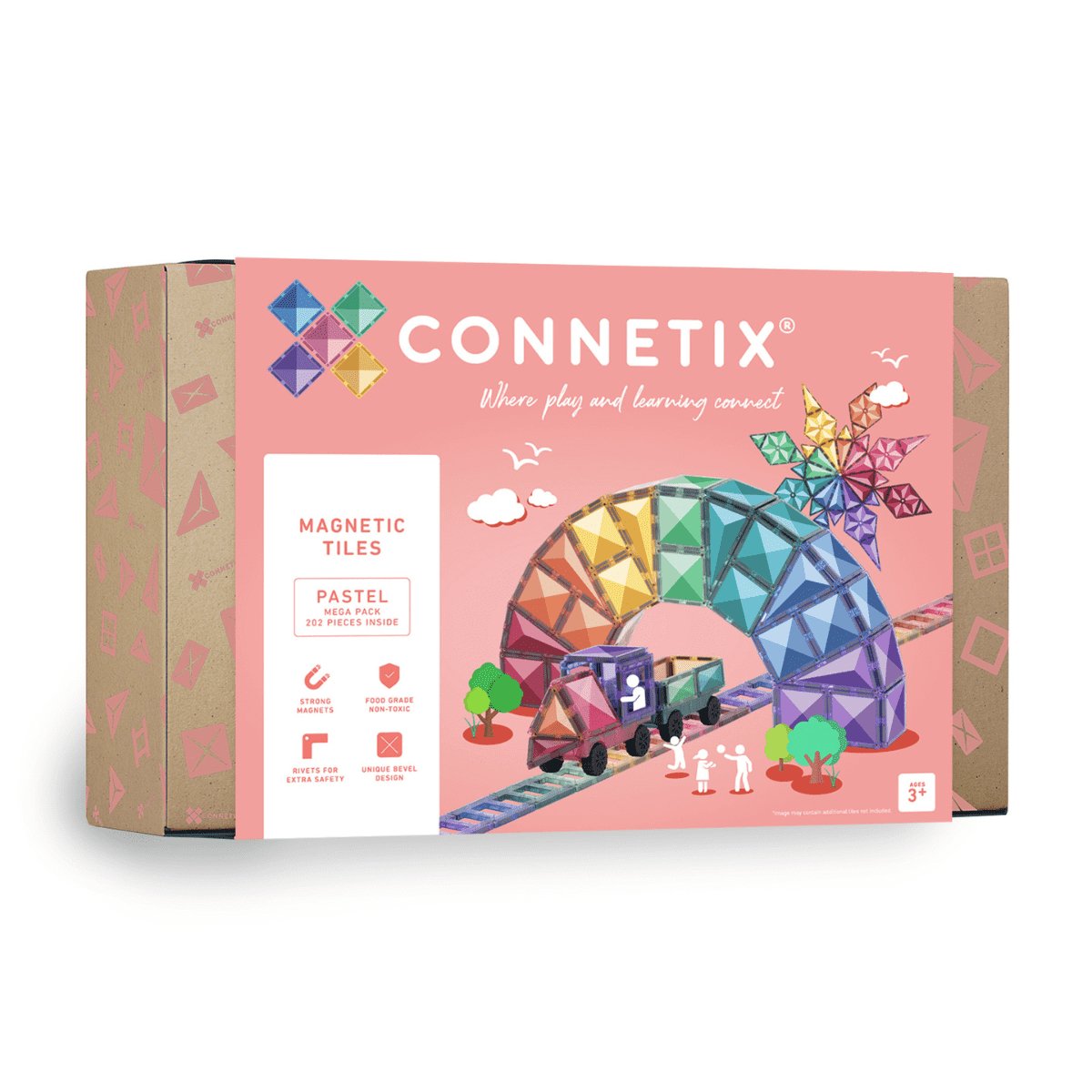 Connetix Tiles 212 Piece Pastel Mega Pack - Aster & Ruby