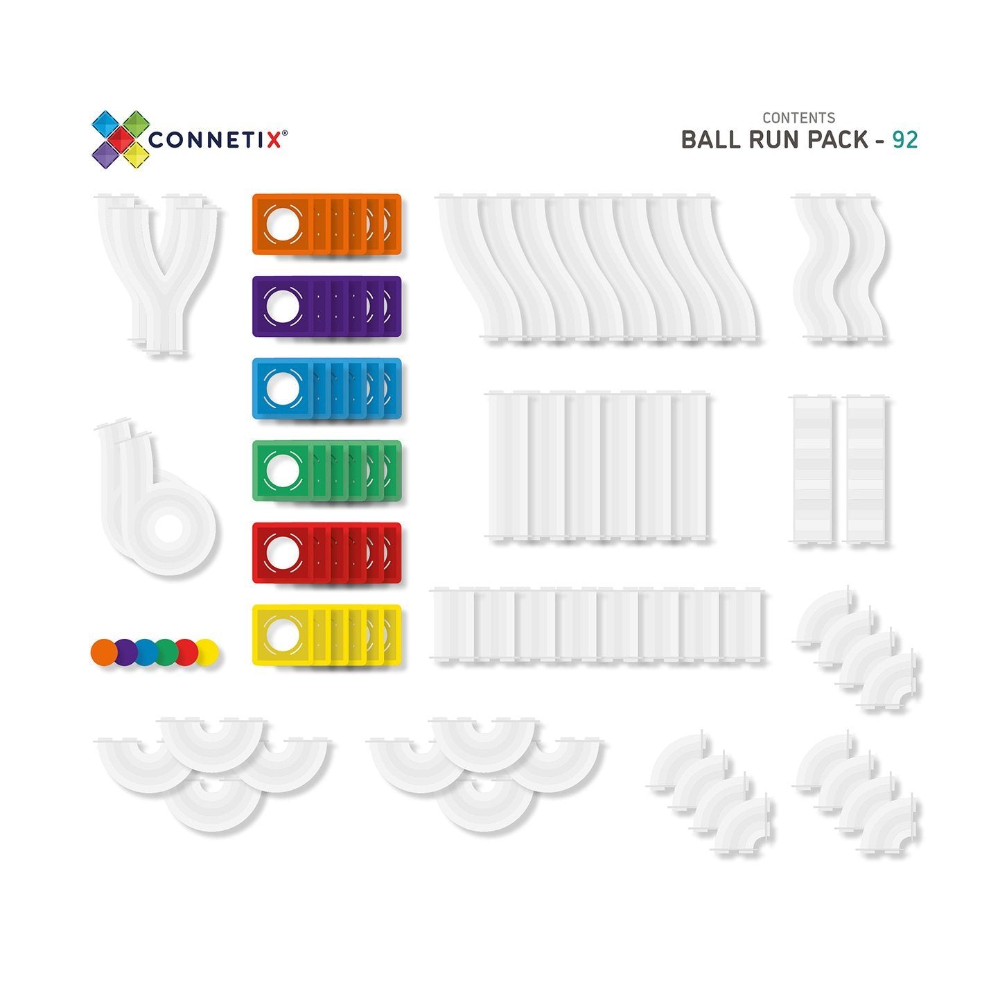 Connetix Tiles 92 Piece Ball Run Pack - Aster & Ruby