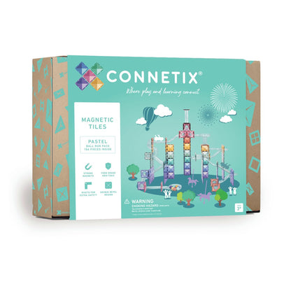 Connetix Tiles 92 Piece Pastel Ball Run Pack - Aster & Ruby