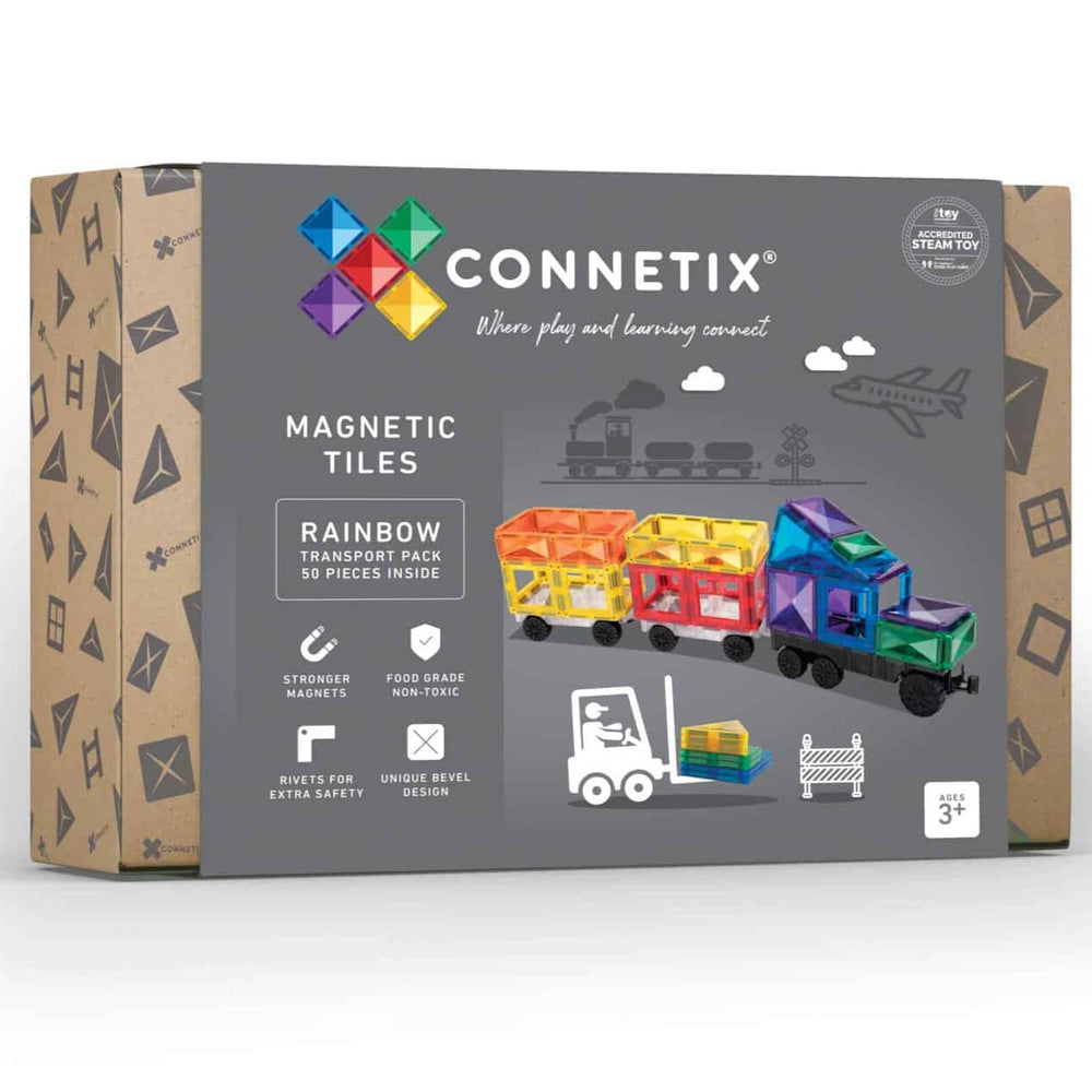 Connetix 50 Piece Rainbow Transport Pack | Aster & Ruby