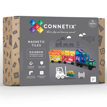 Connetix 50 Piece Rainbow Transport Pack | Aster & Ruby