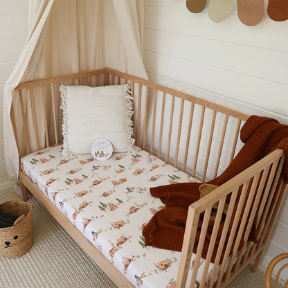 Bears Organic Fitted Cot Sheet