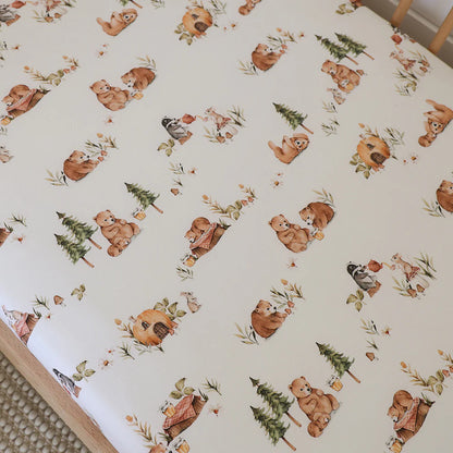 Bears Organic Fitted Cot Sheet