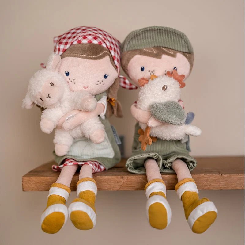 Cuddle Doll Farmer Rosa with Sheep 35cm - Aster & Ruby