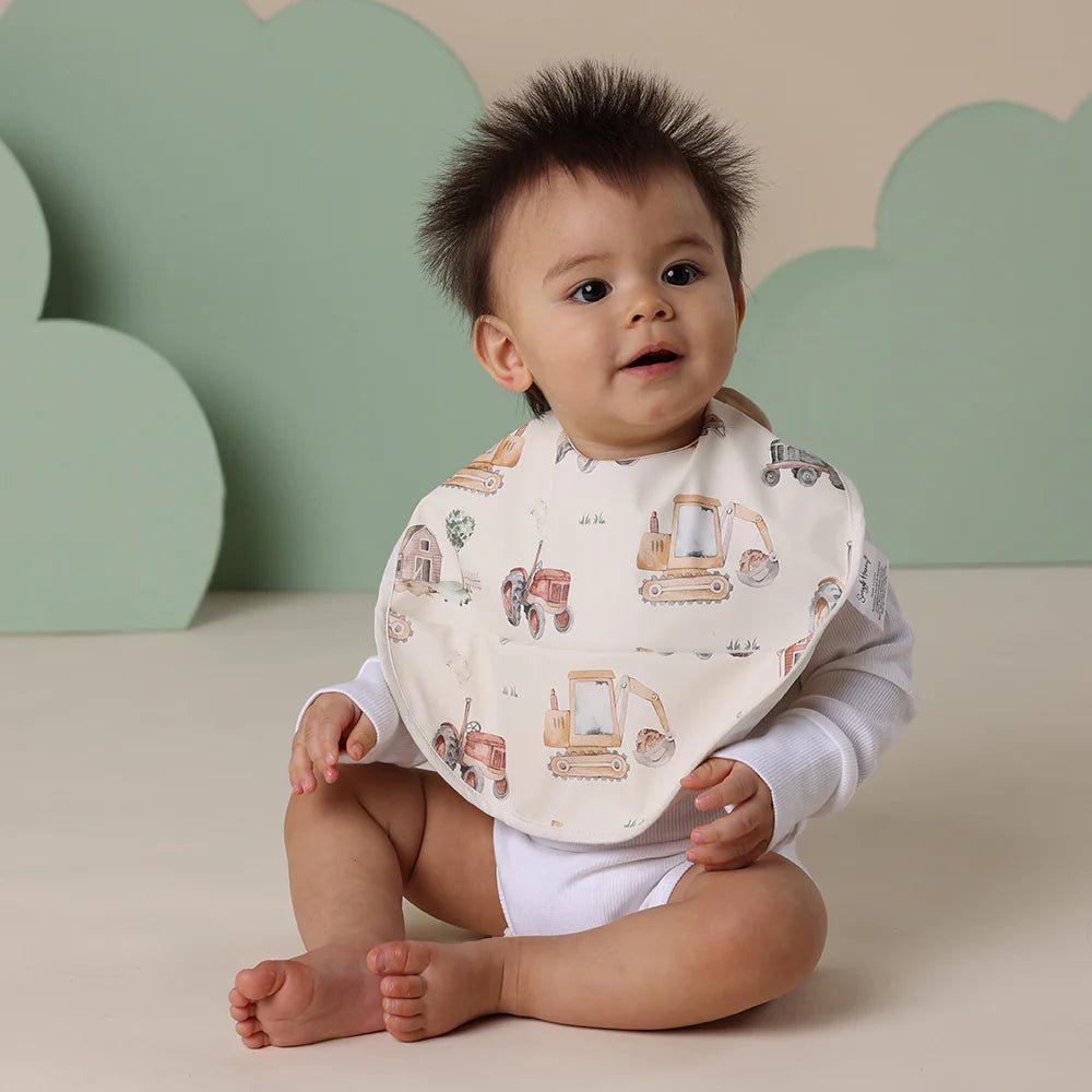 Diggers & Tractors Snuggle Bib - Aster & Ruby