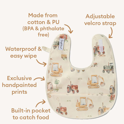 Diggers & Tractors Snuggle Bib - Aster & Ruby