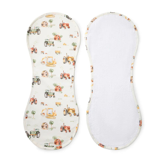 Organic Cotton Burp Cloth Diggers & Tractors