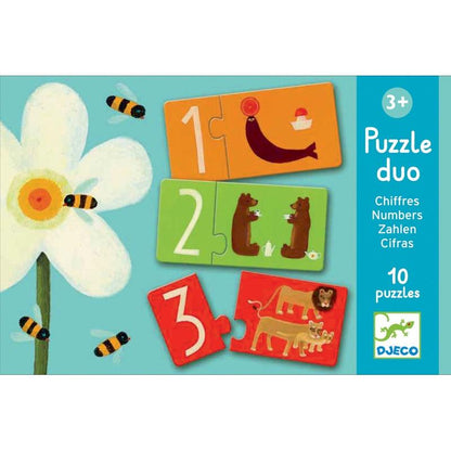 Djeco Duo Numbers 20pc Puzzle-Aster & Ruby