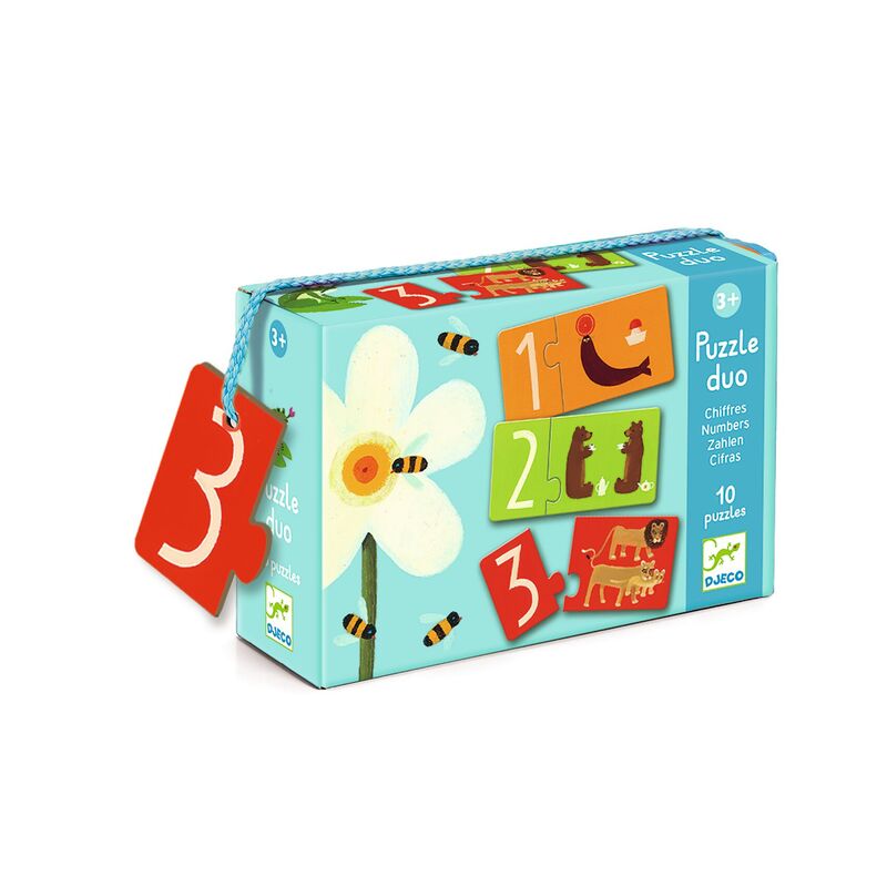 Djeco Duo Numbers 20pc Puzzle-Aster & Ruby