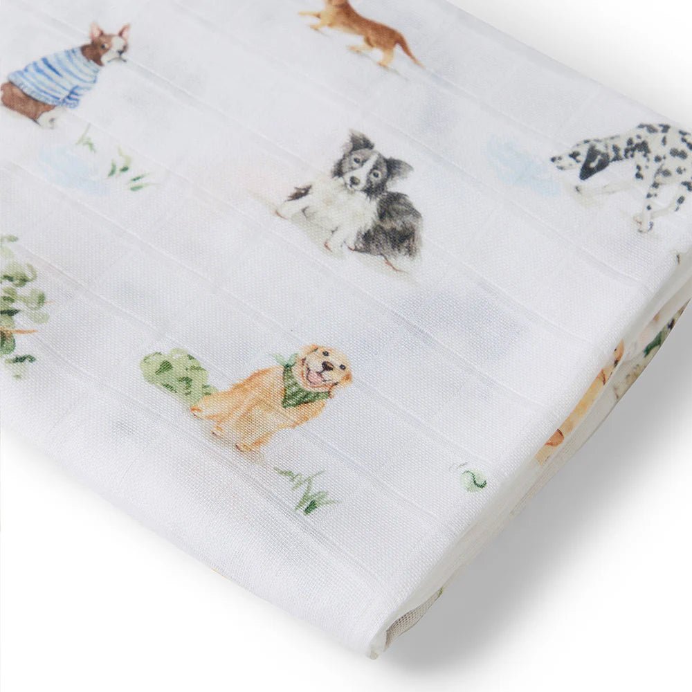 Dog Park Organic Muslin Wrap - Aster & Ruby