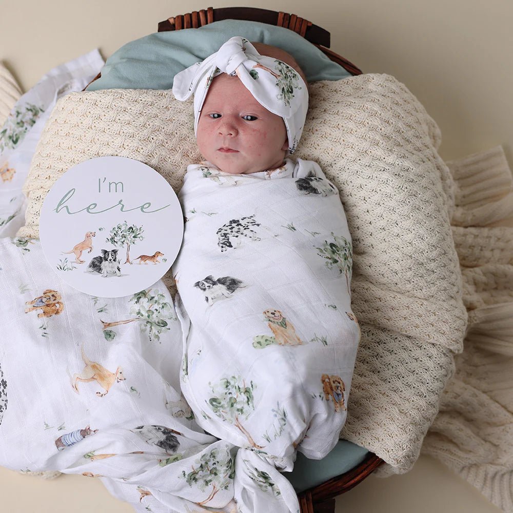 Dog Park Organic Muslin Wrap - Aster & Ruby