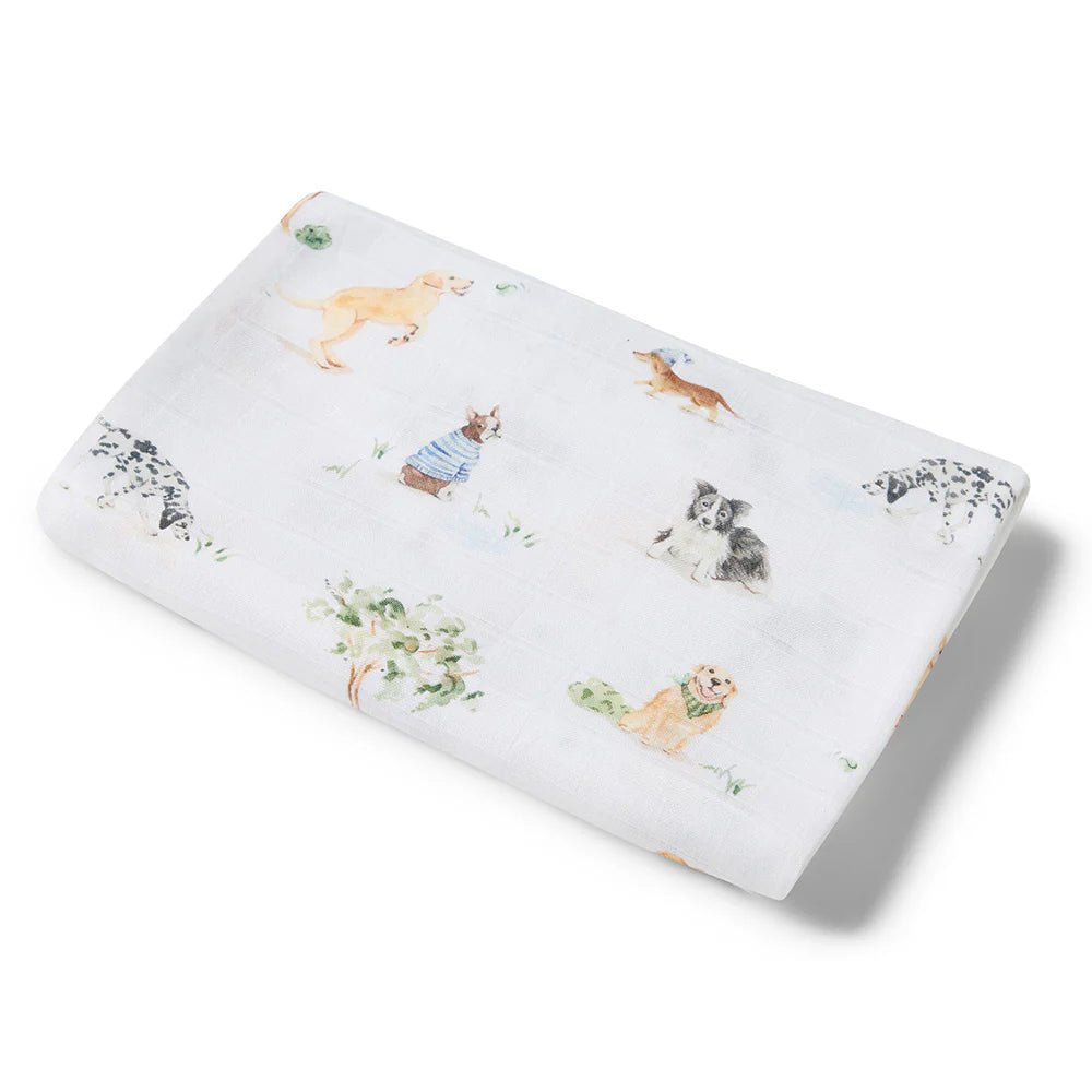 Dog Park Organic Muslin Wrap - Aster & Ruby