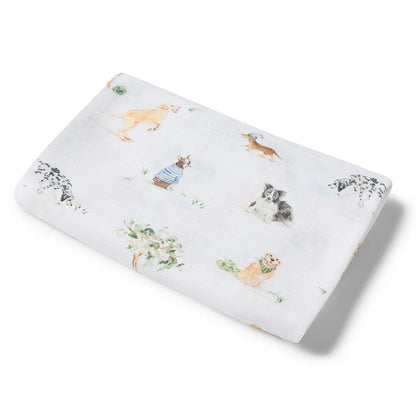 Dog Park Organic Muslin Wrap - Aster & Ruby