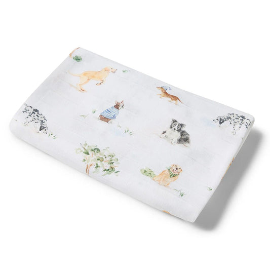 Dog Park Organic Muslin Wrap - Aster & Ruby