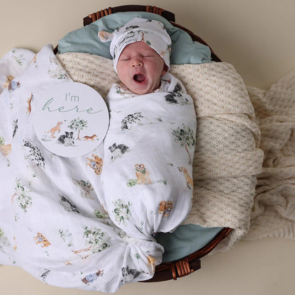 Dog Park Organic Muslin Wrap - Aster & Ruby