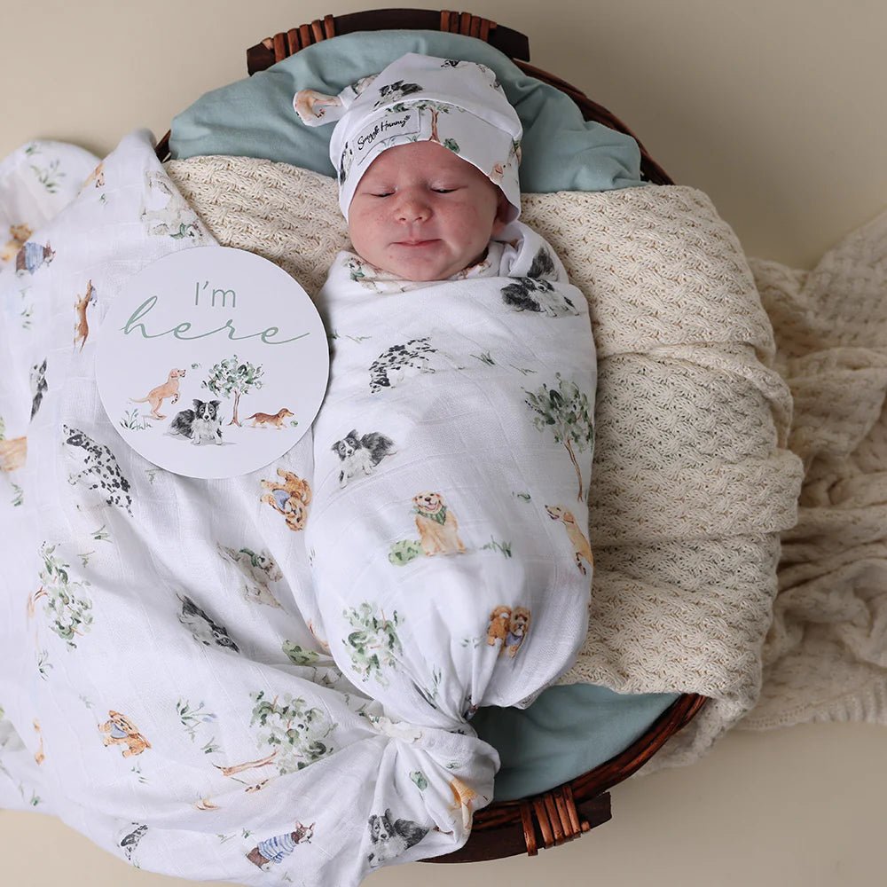 Dog Park Organic Muslin Wrap - Aster & Ruby