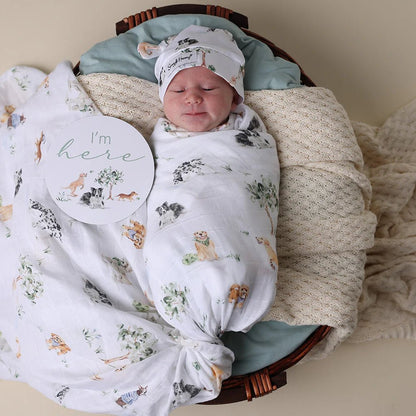 Dog Park Organic Muslin Wrap - Aster & Ruby