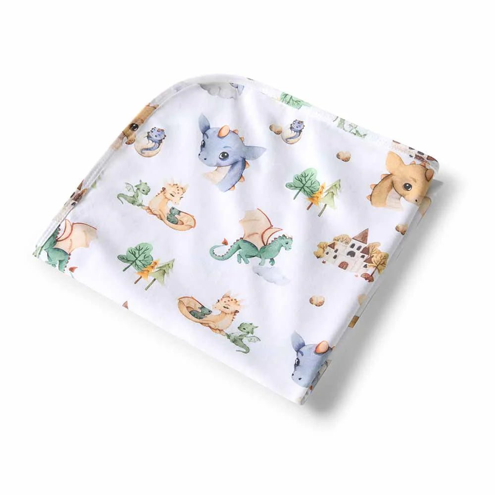 Dragon Organic Jersey Wrap & Beanie Set - Aster & Ruby