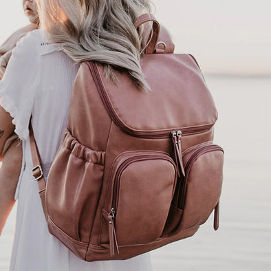 OiOi Faux Leather Nappy Backpack Dusty Rose