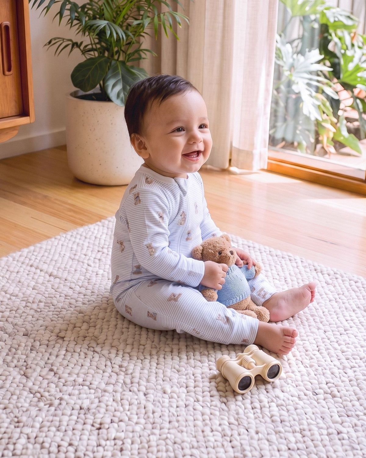 Brady Stripe Organic LS Zipsuit