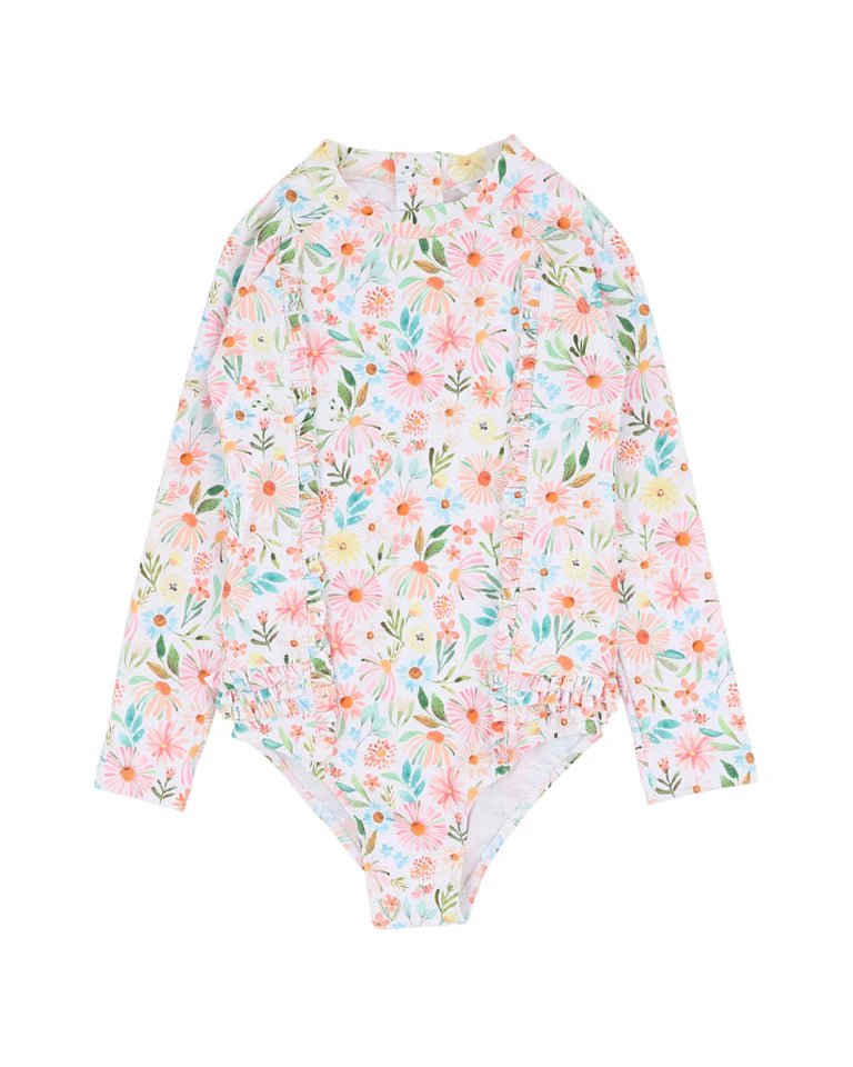 Eliana Print Ls Sunsuit 3–10 Yrs - Aster & Ruby